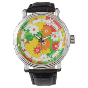 Funny Blume Power Wallpaper Armbanduhr