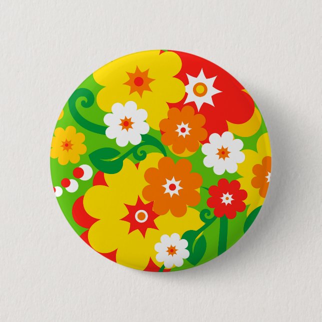 Funny Blume Power Wallpaper Button (Vorderseite)