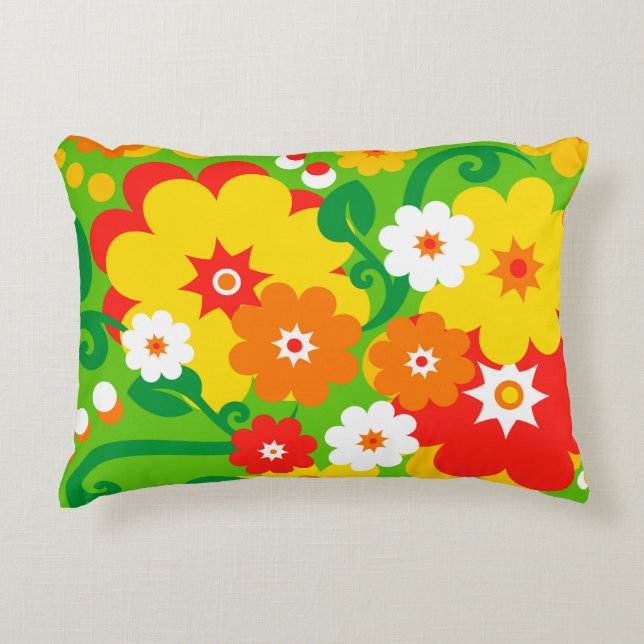 Funny Blume Power Wallpaper Dekokissen (Vorderseite)