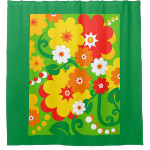 Funny Blume Power Wallpaper + Ihre Ideen Duschvorhang