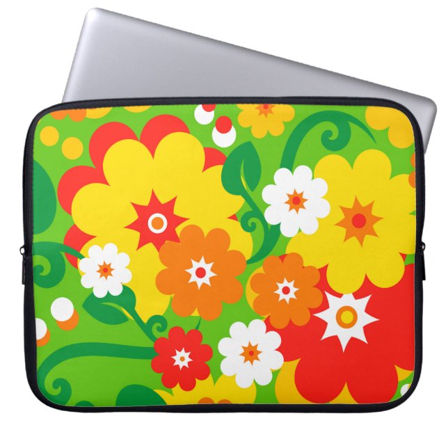 Funny Blume Power Wallpaper Laptopschutzhülle (Vorderseite)