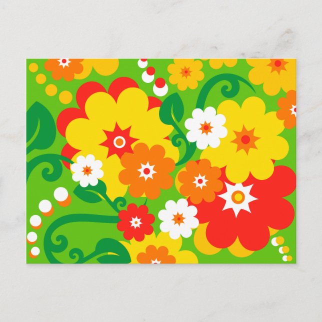 Funny Blume Power Wallpaper Postkarte (Vorderseite)