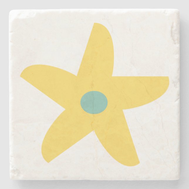 Funny Blume Steinuntersetzer (Vorderseite)