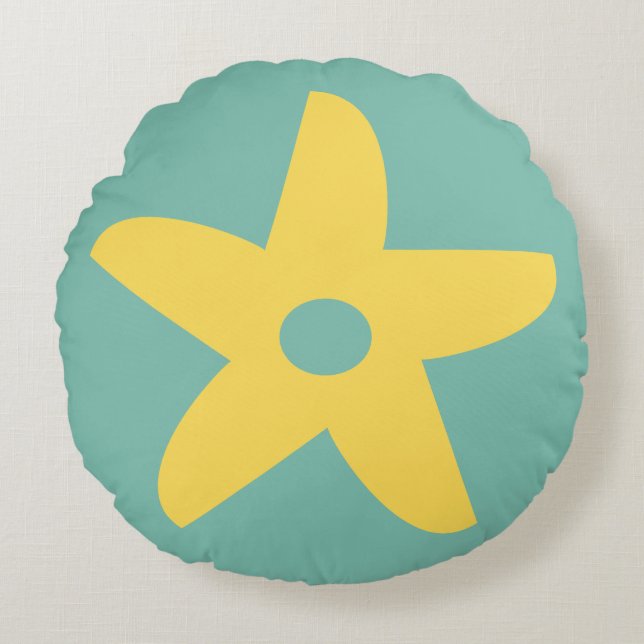 Funny Blume Throw Kissen (Vorderseite)