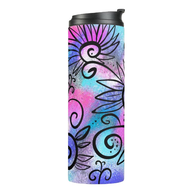 Funny Blumenart Thermosbecher (Nach links gedreht)