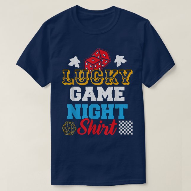 Funny Board Game Lucky Game Night T-Shirt (Design vorne)
