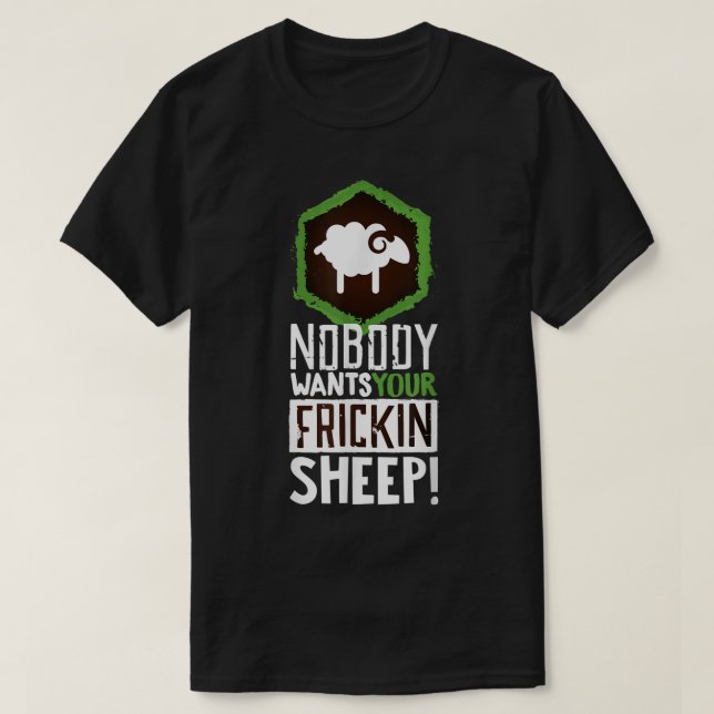 Funny Board Game Trading Sheep Design T-Shirt (Design vorne)
