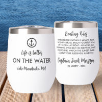 Funny Boat Captain Rules Cadeau Texte personnalisé