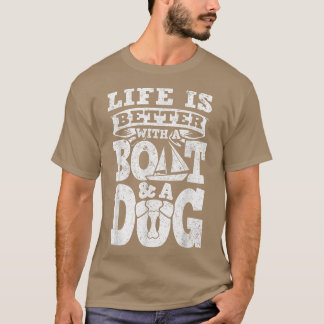 Funny Boating Nautical Captain Boat and A Dog Men T-Shirt