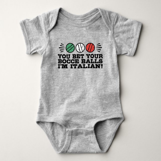 Funny Bocce Ball Baby Bodysuit Baby Strampler (Vorderseite)