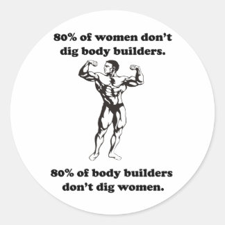 Funny Bodybuilder Shirt Runder Aufkleber