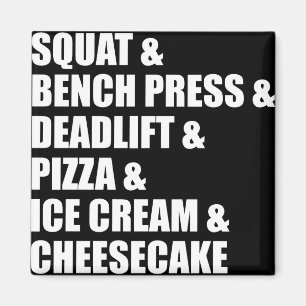 Funny Bodybuilding Gym Pizza Ice Cake Magnet