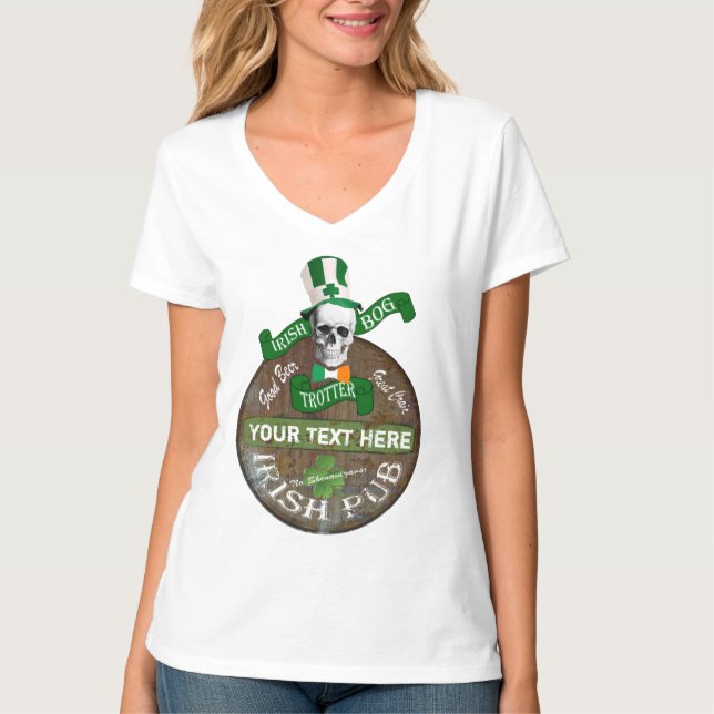 Funny Bog trotter St Patricks T-Shirt (Vorderseite)