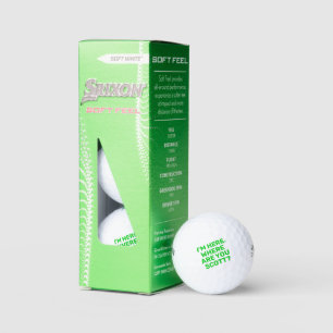 Funny Bold Green Text Golfer Name verloren Golfball