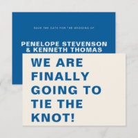 Funny Bold Modern Cobalt Blue Typografy Wedding