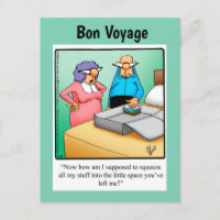 Funny Bon Voyage Humour Carte postale