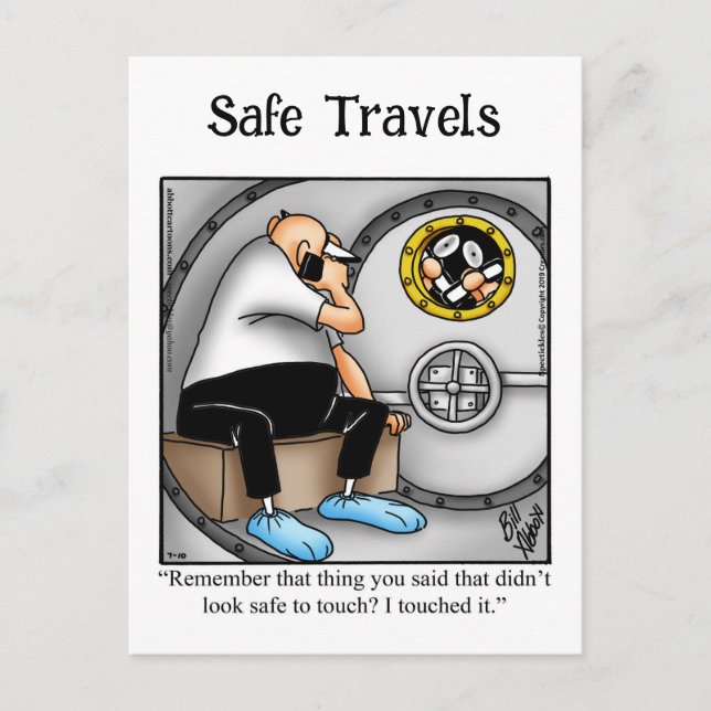Funny Bon Voyage Spaß Postcard Postkarte (Vorderseite)