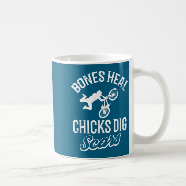 Funny Bones Heal Chicks Dig S Bmx Biking  Kaffeetasse (Rechts)