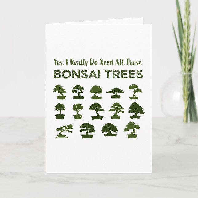 Funny Bonsai Tree Care Penjing Zen Geschenk Karte (Vorderseite)
