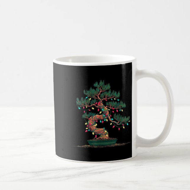 Funny Bonsai Tree Christmas Graphics Lights Lover  Kaffeetasse (Rechts)