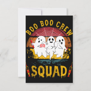 Funny Boo Crew Squad Nurse Halloween Nurses RN Einladung