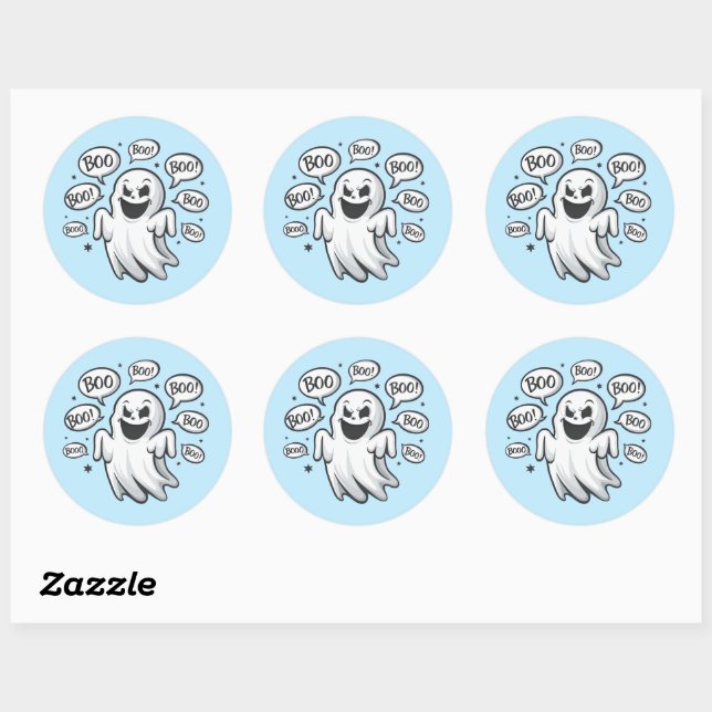 Funny Boo Ghost Sticker Set (Blatt)