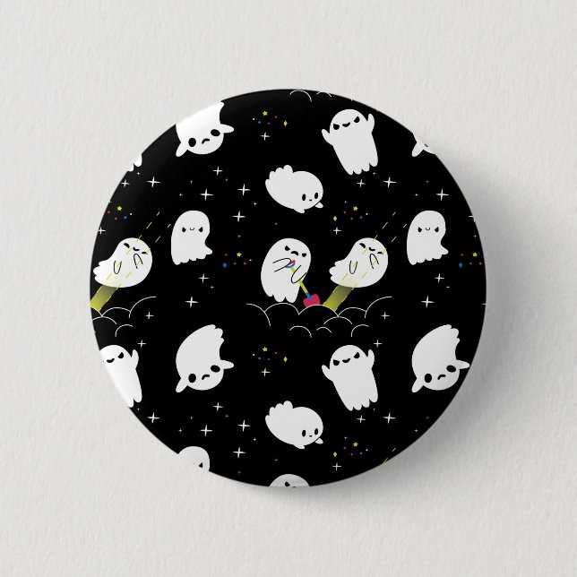 Funny Boo Halloween Ghost Abenteuer Schatzsuche Button (Vorderseite)