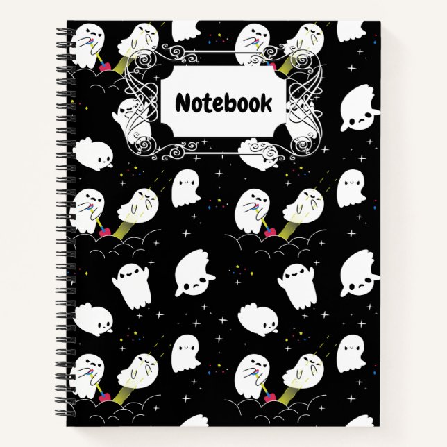 Funny Boo Halloween Ghost Abenteuer Schatzsuche Notizbuch (Vorderseite)