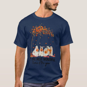 Funny Boo Hunde Autumn Leaf Tree Funny Dog Liebhab T-Shirt