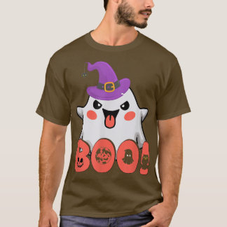 Funny Boo mit Ghost Witz Hut für Mädchen Junge Kin T-Shirt