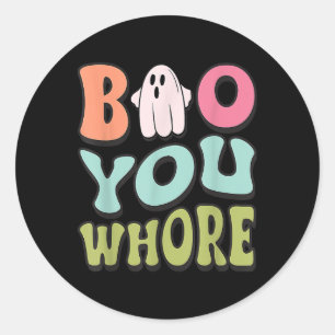 Funny Boo You Funny Groovy Halloween Niedlich Ghos Runder Aufkleber