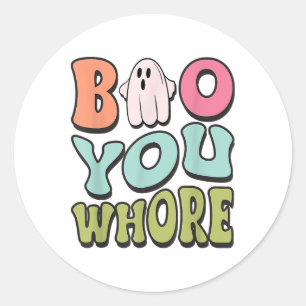 Funny Boo You Funny Groovy Halloween Niedlich Ghos Runder Aufkleber