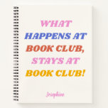 Funny Book Club Zitat Farbige Bezeichnung Journal Notizbuch<br><div class="desc">Personalisiertes Funny Book Club Zitat und farbiges Namensblatt</div>