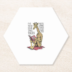 Funny Book Lover Giraffe Long Form Tall Tales Lese Untersetzer