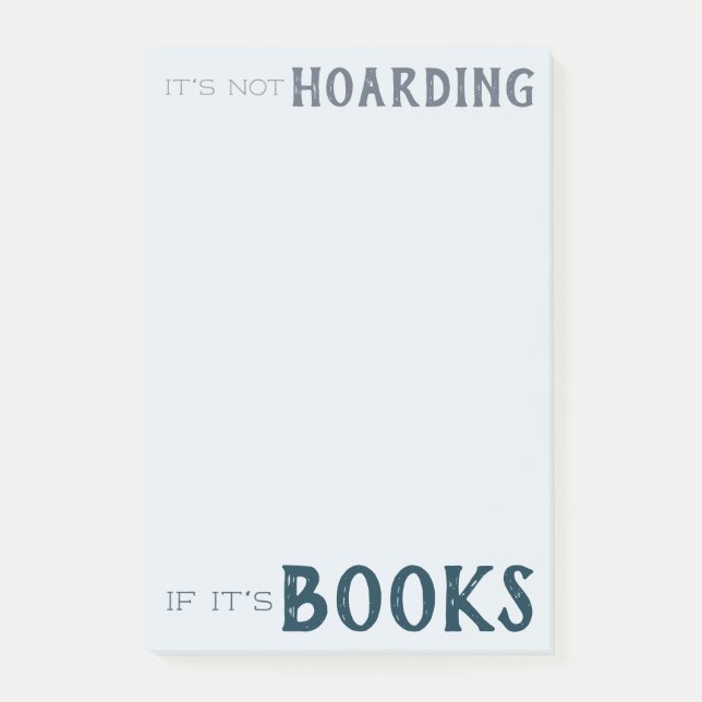Funny Book-Lover "It's Not Hoarding" Blue Bookish Post-it Klebezettel (Vorderseite)