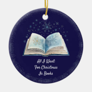 Funny Book Lover Keramik Ornament