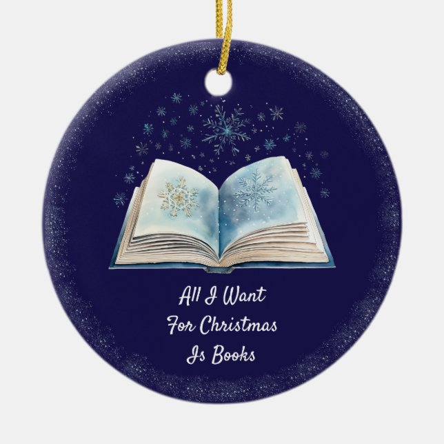 Funny Book Lover Keramik Ornament (Vorne)