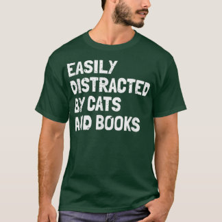 Funny Book Lover leicht von Katzen und Boo abgelen T-Shirt