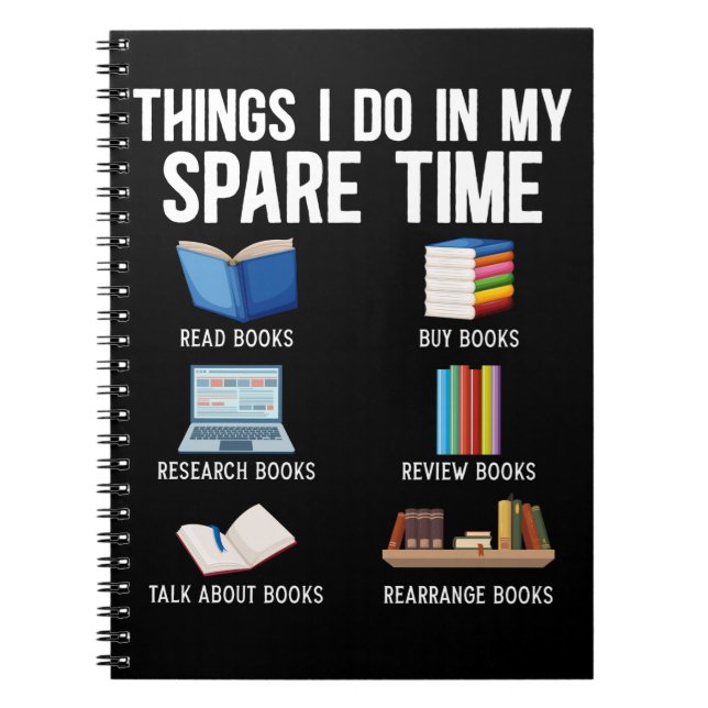 Funny Book Lover Spaß Bookworm Reader Notizblock (Vorderseite)