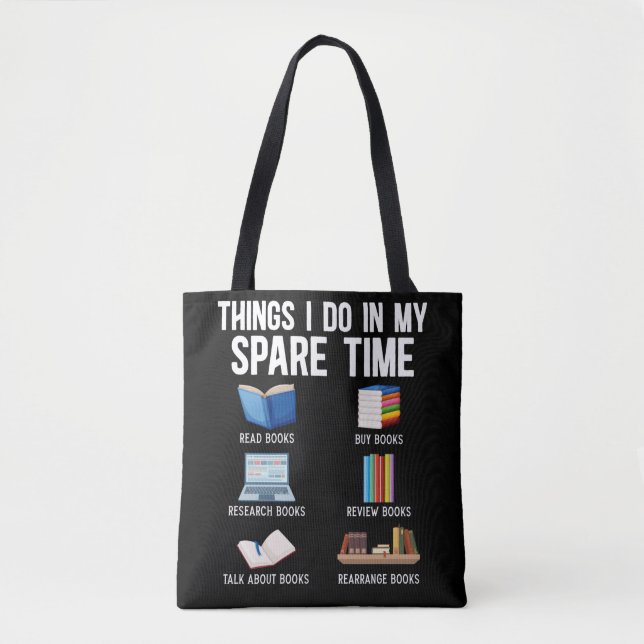 Funny Book Lover Spaß Bookworm Reader Tasche (Vorderseite)