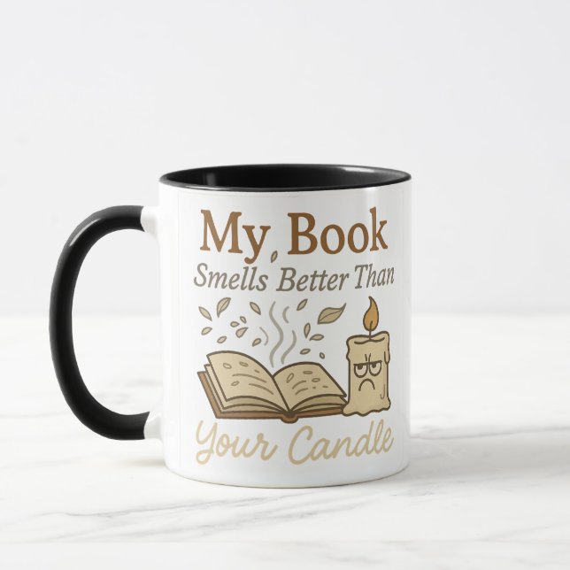 Funny Book Lover Tasse - "Mein Buch riecht besser  (Links)