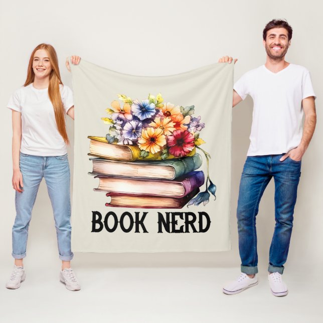 Funny book Nerd word art Fleecedecke (Beispiel)