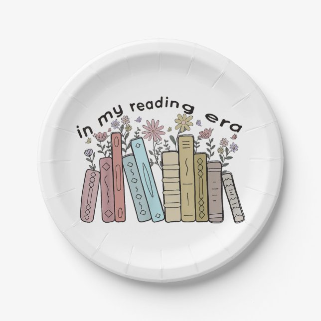 Funny Book Reader Zitat in meiner Leserzeit Groovy Pappteller (Vorderseite)