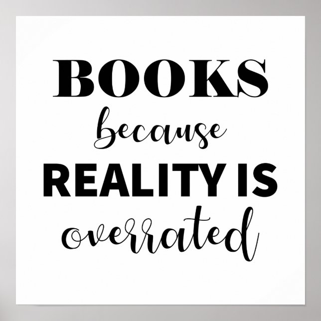 Funny Books Reading Book Lover Modern Typografy Poster (Vorne)