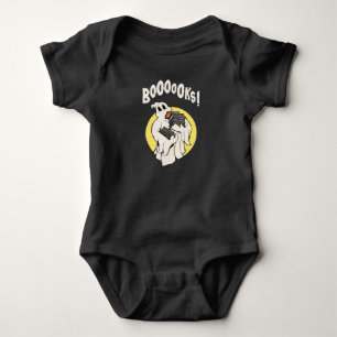 Funny Bookworm Ghost Halloween Baby Strampler