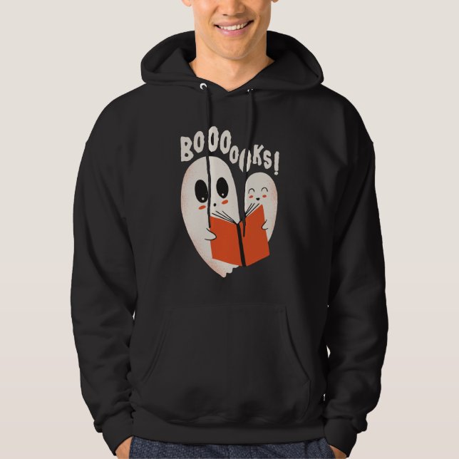 Funny Bookworm Ghost Halloween Costume Boooooks Hoodie (Vorderseite)