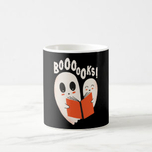 Funny Bookworm Ghost Halloween Kaffeetasse