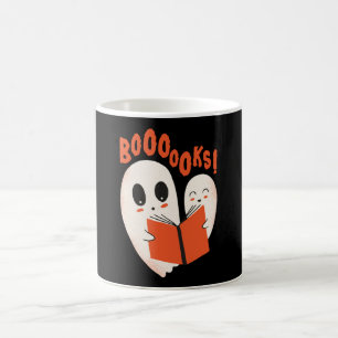 Funny Bookworm Ghost Halloween Kaffeetasse