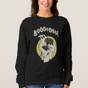 Funny Bookworm Ghost Halloween Sweatshirt