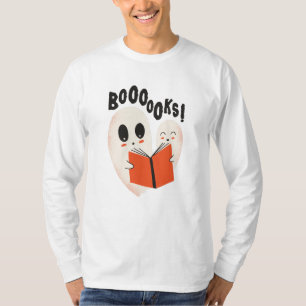 Funny Bookworm Ghost Halloween T-Shirt